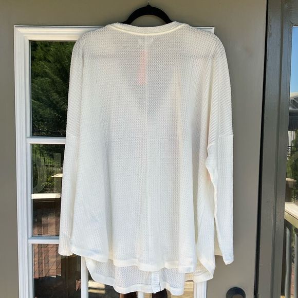 Colsie NWT Striped V-Neck Button Waffle Red Pink Sweater Cardigan Size 3X - Picture 2 of 4